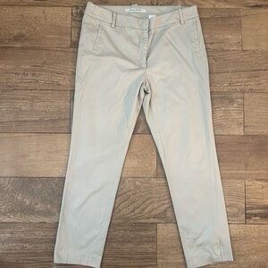Zara Cropped Trousers Glen 828 Tan Straight Pants Size 8